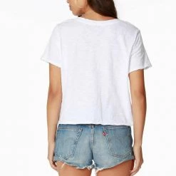 Bobi V Neck Short Sleeve Cropped Tee 7 Bobi V Neck Short Sleeve Cropped Tee