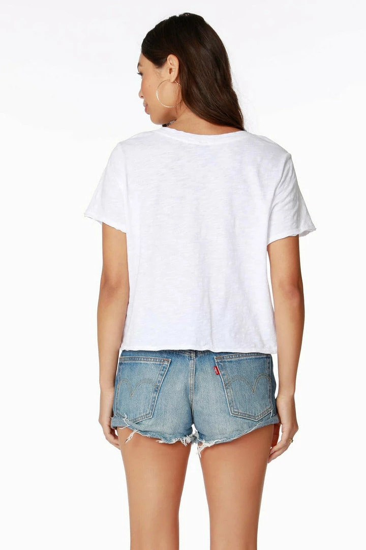 Bobi V Neck Short Sleeve Cropped Tee 5 Bobi V Neck Short Sleeve Cropped Tee