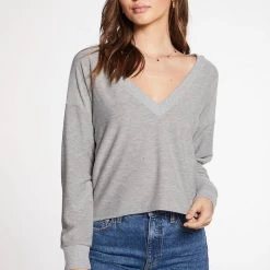Chaser Cozy Knit Cropped Long Sleeve Top Tops