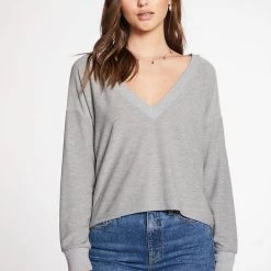 Chaser Cozy Knit Cropped Long Sleeve Top Tops