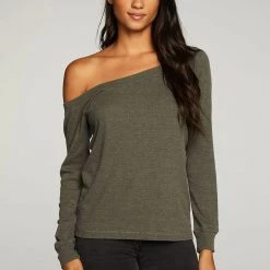 Chaser Off Shoulder Long Sleeve Rib Tee