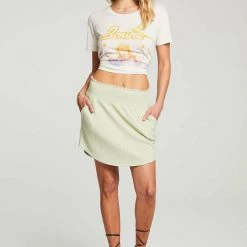 Chaser Cozy Rib Smocked Mini Skirt Bottoms