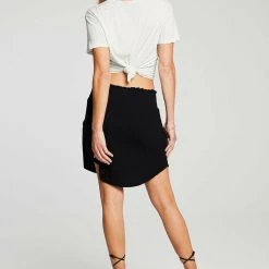 Chaser Cozy Rib Smocked Mini Skirt Bottoms