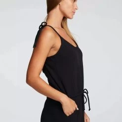 Chaser Vintage Fleece Strappy Shorts Romper