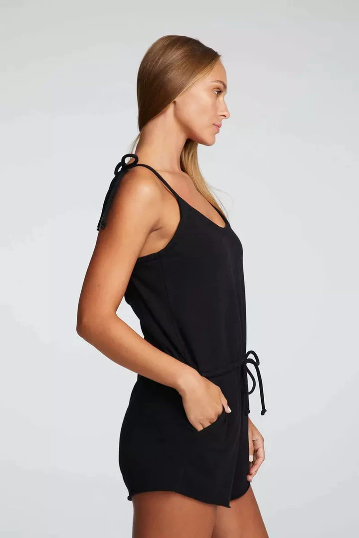 Chaser Vintage Fleece Strappy Shorts Romper 4 Chaser Vintage Fleece Strappy Shorts Romper