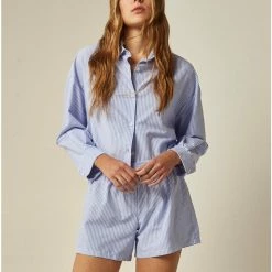 Deluc Clothing Deluc Florean Striped Crop Shirt Tops