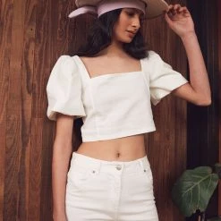 Deluc Clothing Deluc Doja Puff Sleeve Crop Top Tops