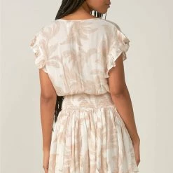 Elan Tropical Smock Waist Dress