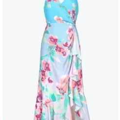Adelyn Rae Floral Wrap Midi Dress Dresses