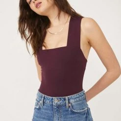 Free People She's So Sleek Bodysuitt Tops