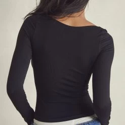 Free People Free Pepole Stay Here Seamless Long Sleeve Tops
