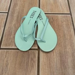 Tkees Leather Flip Flops Lipglosses - Seafoam Shoes