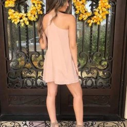 Dresses Lavender Brown Silk Pleat Down Front Dress