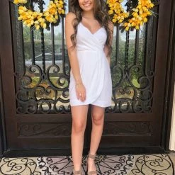 Lavender Brown Faux Wrap Silk Dress