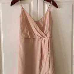 Lavender Brown Faux Wrap Silk Dress