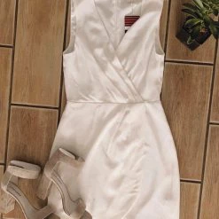 Lavender Brown Silk Tank Crossover Dress Dresses