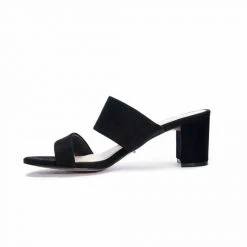 42 Gold Liya Suede Slide Sandal In Black Shoes