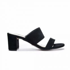 42 Gold Liya Suede Slide Sandal In Black Shoes