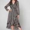 Dresses Lavender Brown Metallic Stripe Midi Dress