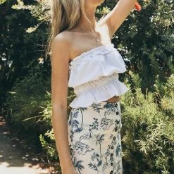 Lost And Wander Lost + Wander White Sands Strapless Top