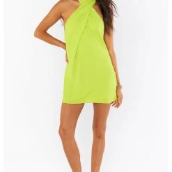 Show Me Your Mumu Jasmine Halter Mini Dress - Citrine Dresses