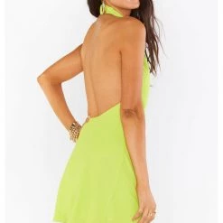 Show Me Your Mumu Jasmine Halter Mini Dress - Citrine Dresses