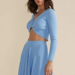 Mink Pink Laur Twist Top - Blue