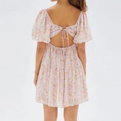 Mink Pink Versailles Puff Mini Smock Dress