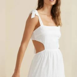 Dresses Mink Pink Whitewash Tie Midi Dress