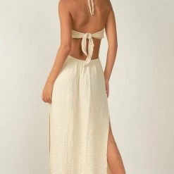 Elan Halter Cutout Maxi Dress - Natural Dresses