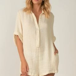 Elan Gauze Short Sleeve Romper