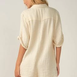 Elan Gauze Short Sleeve Romper