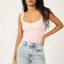 Free People Printed Clean Lines Bodysuit