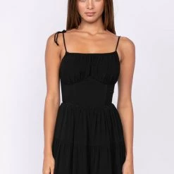 Free People Sky To Moon Tie Strap Bustier Mini Dress