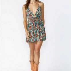 Sky To Moon V-Neck Cross Back Mini Dress