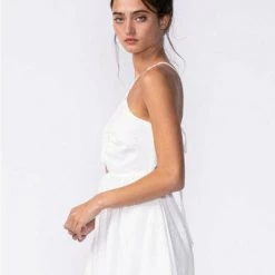 Sky To Moon Eyelet V-Neck Cross Back Dress