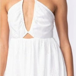 Sky To Moon Eyelet V-Neck Cross Back Dress