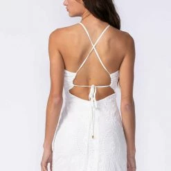 Sky To Moon Eyelet Deep V Dress Dresses