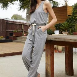 Spiritual Gangster Perfect Lounge Jumpsuit In Heather Grey 14 Spiritual Gangster Perfect Lounge Jumpsuit In Heather Grey