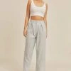 Bottoms Sage The Label Johanne Striped Linen Wide Leg Pants