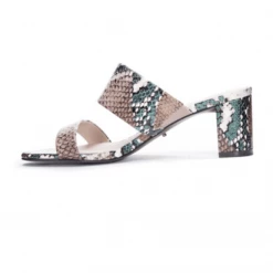 42 Gold Liya Suede Slide Sandal In River Snake