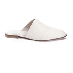 42 Gold Castle Leather Mule - Ecru Leather Shoes