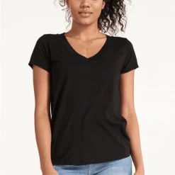 Tops LA Made Low V Neck Boyfriend Tee