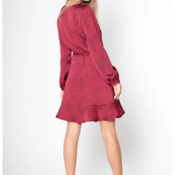 Lavender Brown Animal Wrap Dress Dresses