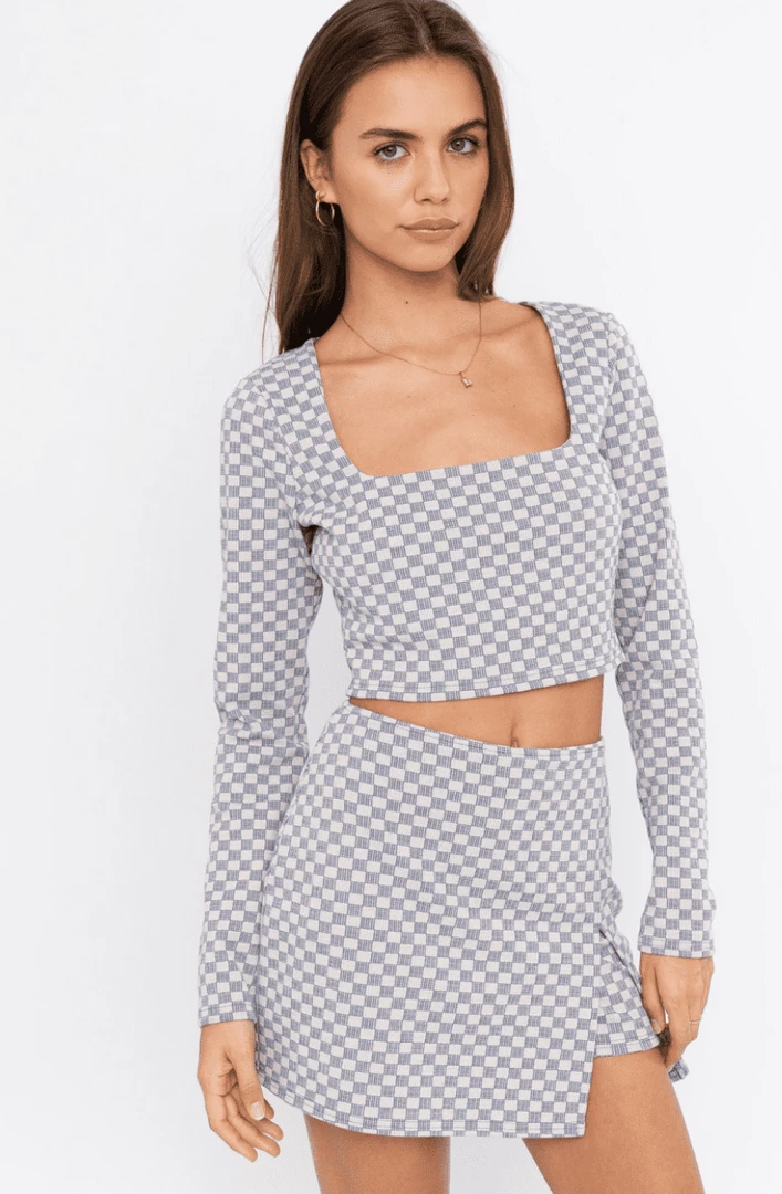 Le Lis Check Skort - BROWN Bottoms 4 Le Lis Check Skort - BROWN Bottoms