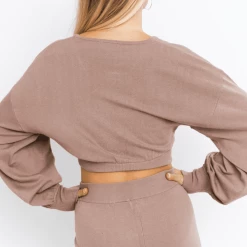 Le Lis Surplice Crop Sweater