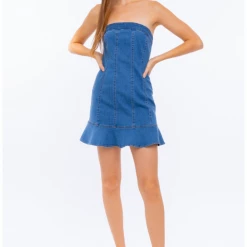 Le Lis Stretch Denim Mini Dress