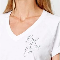 Good HYOUman Tops GoodhYouman Tamara Tee - Best Day Ever Script