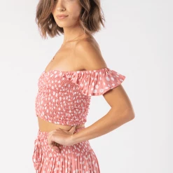 Tiare Hawaii Hollie Crop Top - Pebble Rose Tops 6 Tiare Hawaii Hollie Crop Top - Pebble Rose Tops