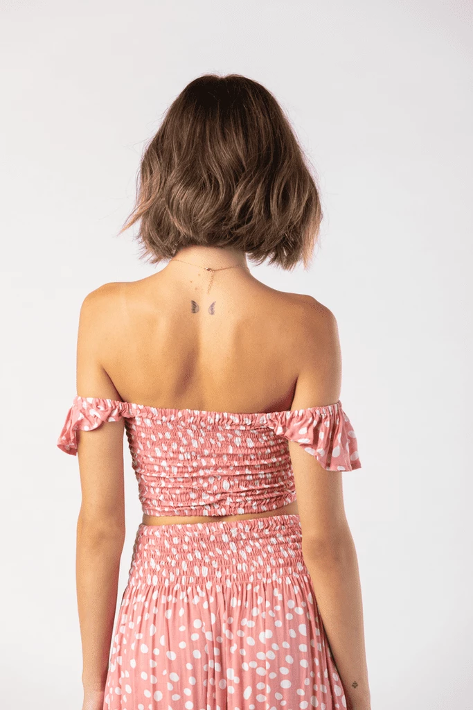 Tiare Hawaii Hollie Crop Top - Pebble Rose Tops 5 Tiare Hawaii Hollie Crop Top - Pebble Rose Tops